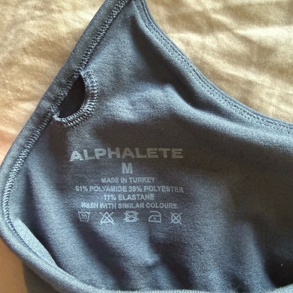 Alphalete Amplify Minimal Halter Sports Bra in Dusty Navy - Picture 3 of 4